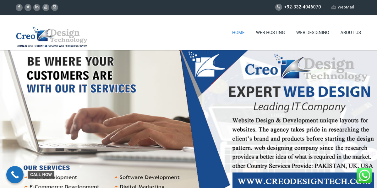 Creo Design Technology - Expert Web Design Company Karachi Domain/Web Hosting WordPress Development Professional SEO Services Software House